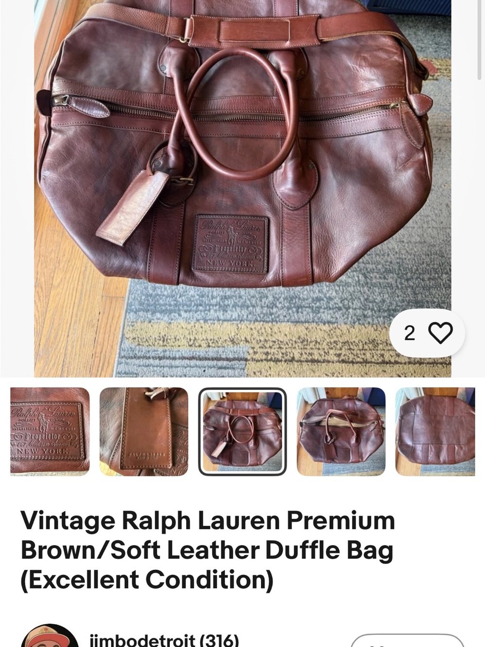 Ralph Lauren Leather Rockport Duffle Bag - Picture 14 of 16